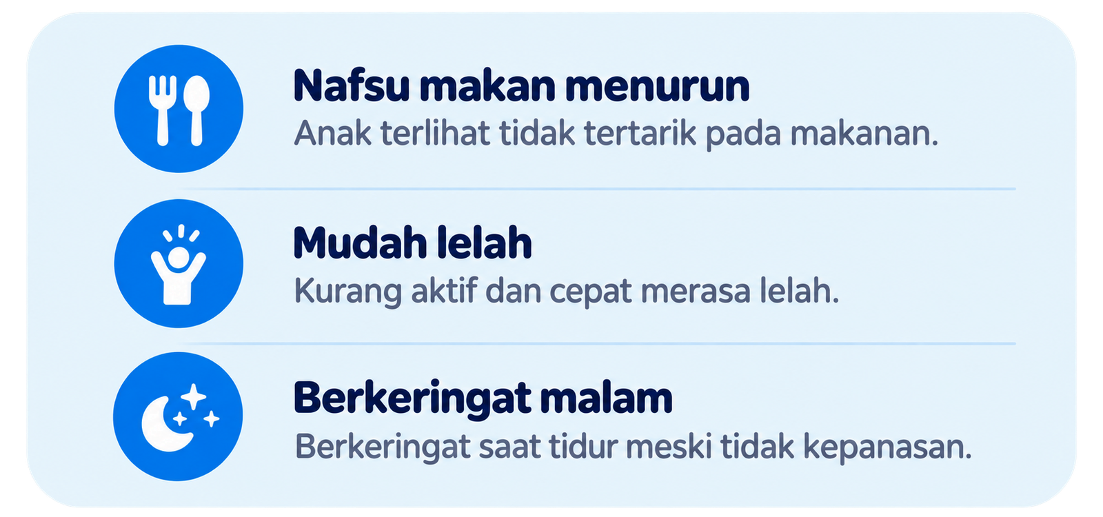 Gejala lain pada anak